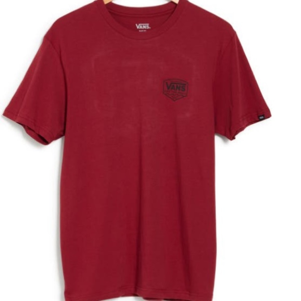 Vans Coastal Short Sleeve Dark Red Graphic T-Shirt Size Medium